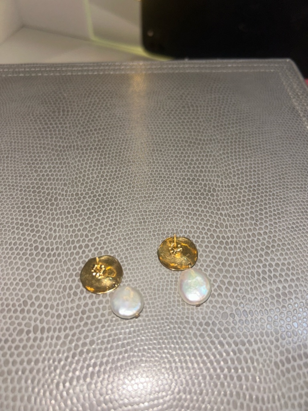 Chan Luu Two Tiered White Keshi Pearl Earrings - Picture 5 of 7